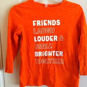 Boys Orange size 4t Long Sleeve Tee